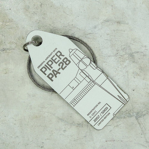Aviationtag Piper PA28 (White)
