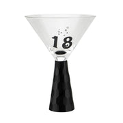 Birthday Stump Martini Glass (Black)