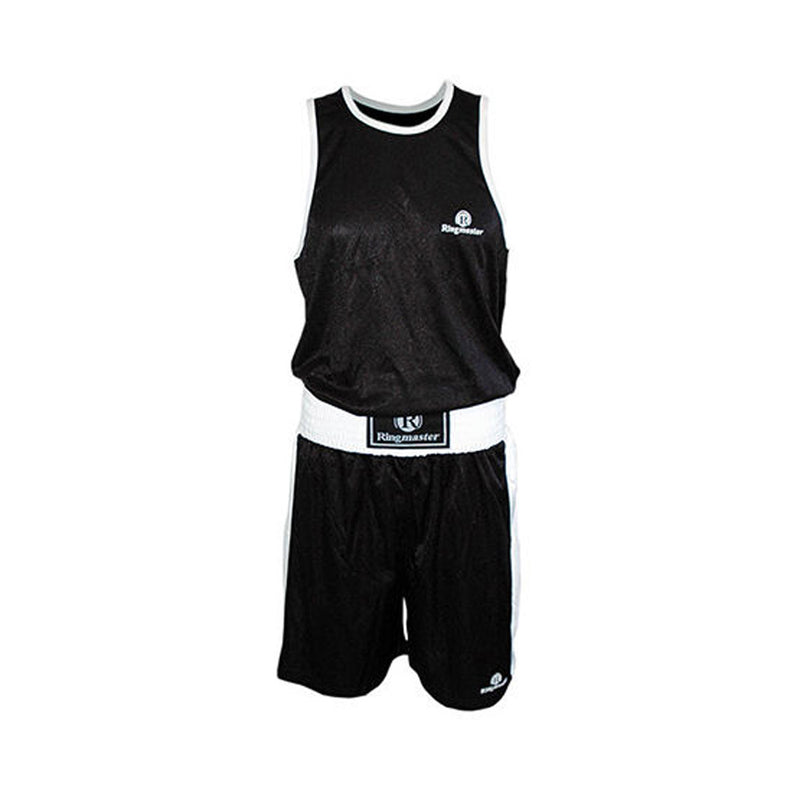 Ringmaster Small Boxing Short and Singlet Set (Black)