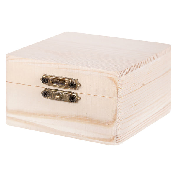 Wooden Mini Jewellery Box Square (7.8x7.8x4.5cm)
