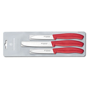 Classic Paring Knife Set 3pcs (Red)