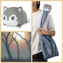 Gray Forest Tote Bag and Light Gray Wolf Plushie