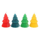 Colourful Christmas Tree Candles (Set of 4)