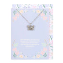 Silver Tone Butterfly Necklace On Greeting Card