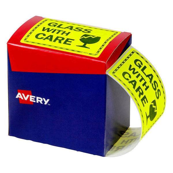 Avery Fluoro Yellow Label 750 / Roll (75x100mm)