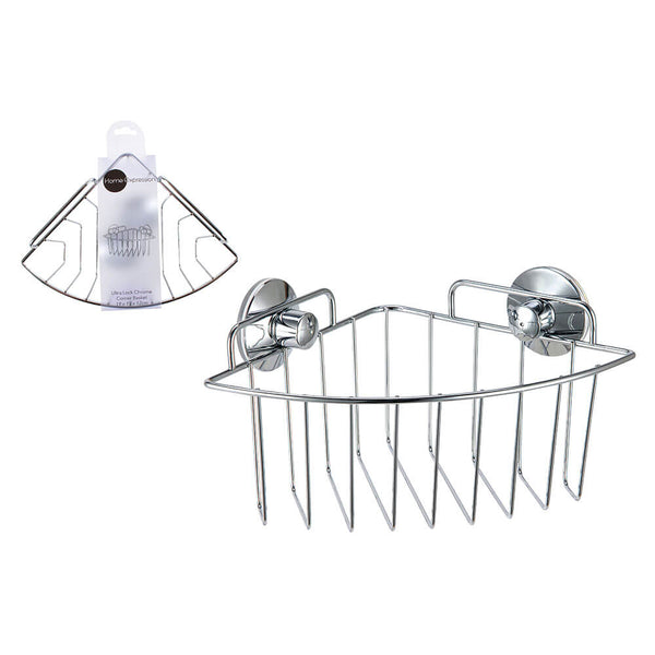 Chrome Corner Basket with Ultra Lock Suction (19x19x12cm)