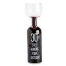 Verre de bouteille de vin joyeux anniversaire