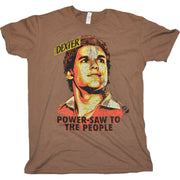 Dexter power-saw bruin mannelijk t-shirt
