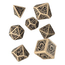 Q Workshop Revised Celtic Dice Set 7pcs (Beige & Black)