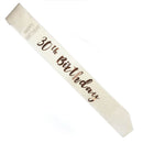 Birthday Rose Gold on White Sash