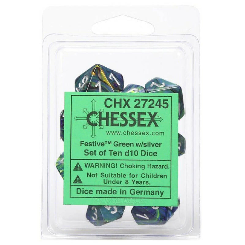 Chessex D10 Polyedral 10-Die feestelijke set