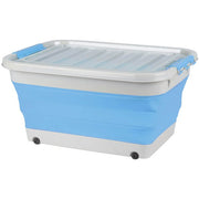 Baignoire escamotable bleue avec couvercle