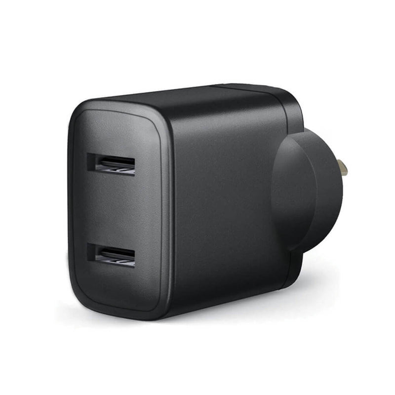Dual USB -netgoten Power Adapter Black (5VDC)