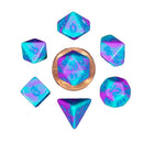 Ensemble de mini dés polyédriques MDG (avec numéro bleu)