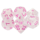 TMG Dice Candied Whispers Milky White with Pink (Set of 7)