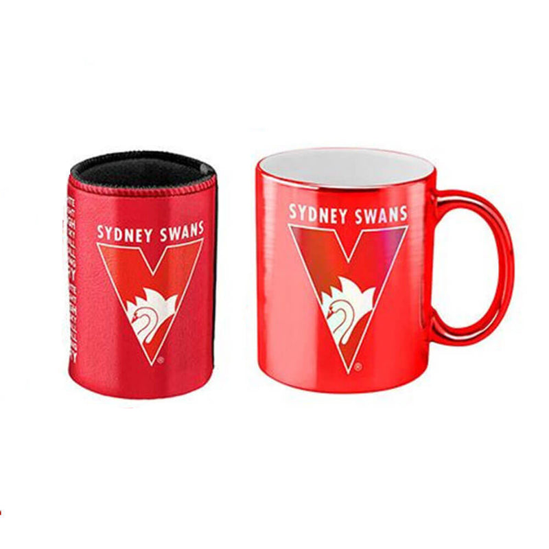 Tasse à café métallisée AFL et pack refroidisseur de canettes