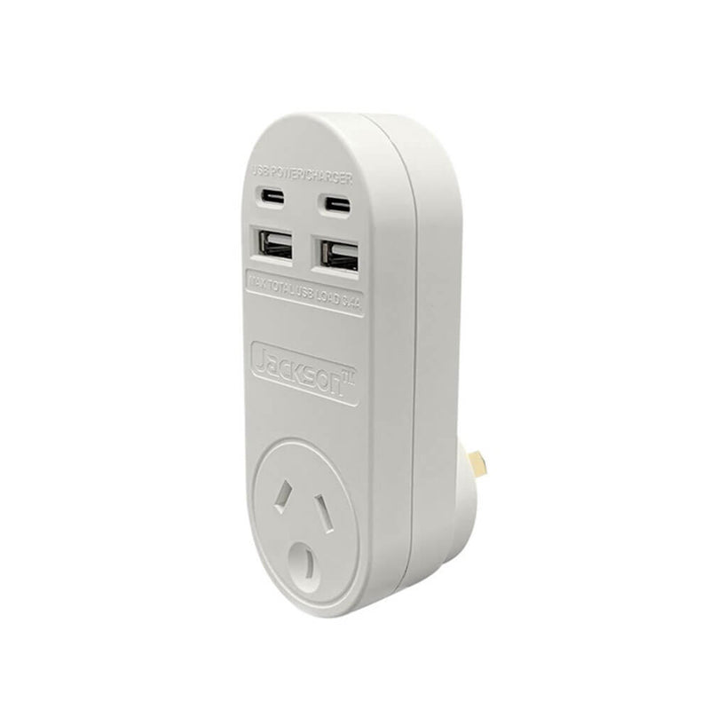 Jackson Industries 2 ports USB-A/USB-C (Blanc)
