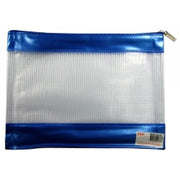 Stat Mesh Zip Plastic Pencil Case 278x200mm (Blue)